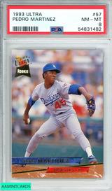 1993 ULTRA PEDRO MARTINEZ #57 LOS ANGELES DODGERS PSA 8 NM-MT 54831482