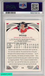 2004 TOPPS CHROME YAO MING #11 HOUSTON ROCKETS HOF PSA 10 GEM MT 56370010