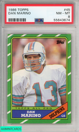 1986 TOPPS DAN MARINO #45 MIAMI DOLPHINS HOF PSA 8 NM-MT 55643674