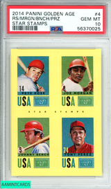 2014 PANINI GOLDEN AGE ROSE MORGN BENCH PEREZ #4 STAR STAMPS POP 2 PSA 10 56370025