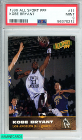 1996 SCORE BOARD ALL SPORT PPF KOBE BRYANT #11 LA LAKERS ROOKIE RC PSA 9 MINT 56370212