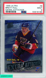 1995 ULTRA BRETT HULL #8 EXTRA ATTACKER ST LOUIS BLUES HOF POP 1! PSA 9 MINT 55618186
