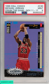 1996 COLL CHOICE MICHAEL JORDAN C30 CRASH THE GAME-NOV 11-17 HOF BULLS PSA 9 55993337