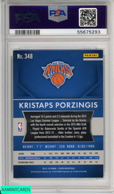 2015 PANINI PRIZM KRISTAPS PORZINGIS #348 ROOKIE NEW YORK KNICKS RC PSA 9 MINT 55675293