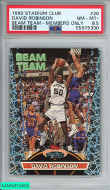 1992 STADIUM CLUB DAVID ROBINSON #20 BEAM TEAM-MEMBERS ONLY SPURS PSA 8.5 NM-MT+ 55675330