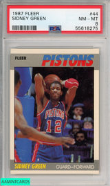 1987 FLEER SIDNEY GREEN #44 DETROIT PISTONS PSA 8 NM-MT 55618275