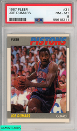 1987 FLEER JOE DUMARS #31 DETROIT PISTONS HOF PSA 8 NM-MT 55618211