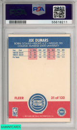 1987 FLEER JOE DUMARS #31 DETROIT PISTONS HOF PSA 8 NM-MT 55618211