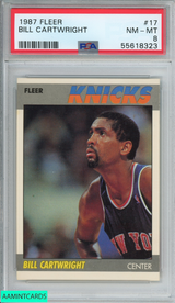 1987 FLEER BILL CARTWRIGHT #17 NEW YORK KNICKS PSA 8 NM-MT 55618323