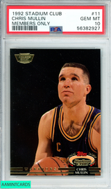 1992 STADIUM CLUB CHRIS MULLIN #11 MEMBERS ONLY WARRIORS POP 4 PSA 10 GEM MT 56382927