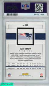 2018 PANINI TOM BRADY #189 NEW ENGLAND PATRIOTS PSA 10 GEM MT 58717555
