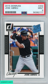 2015 DONRUSS JOSE ABREU #202 CHICAGO WHITE SOX RATED ROOKIE PSA 9 MINT 56382777