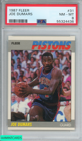 1987 FLEER JOE DUMARS #31 DETROIT PISTONS HOF PSA 8 NM-MT 55324436