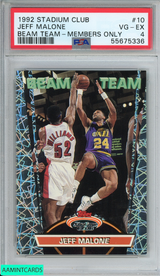 1992 STADIUM CLUB JEFF MALONE #10 BEAM TEAM-MEMBERS ONLY UTAH JAZZ PSA 4 VG-EX 55675336