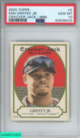 2005 TOPPS KEN GRIFFEY JR #5 CRACKER JACK-MINI CINCINNATI REDS HOF PSA 10 GEM MT 63638033