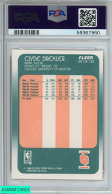 1988 FLEER CLYDE DREXLER #92 PORTLAND TRAIL BLAZERS HOF PSA 8 NM-MT 56367960