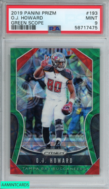 2019 PANINI PRIZM OJ HOWARD #193 GREEN SCOPE 52 OF 75 BUCCANEERS PSA 9 MINT 58717475