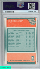 1988 FLEER JOHN STOCKTON #127 ALL-STAR ROOKIE RC UTAH JAZZ HOF PSA 8 NM-MT 56368016