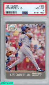1991 ULTRA KEN GRIFFEY JR #336 SEATTLE MARINERS HOF PSA 8 NM-MT 55611030