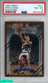 1996 FINEST STEVE NASH #217 W COATING ROOKIE RC PHOENIX SUNS HOF PSA 8 NM-MT 55675248