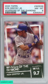 2020 TOPPS WARRIORS OF THE DIAMOND KEN GRIFFEY JR #WOD39 MARINERS PSA 8 NM-MT 53550541