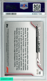 2020 TOPPS CHROME F 1 CHARLES LECLERC #163 SAPPHIRE ED PURPLE 7 OF 10 PSA 9 MINT 63697182