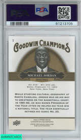 2020 UPPER DECK GOODWIN CHAMPIONS MICHAEL JORDAN #1 BULLS HOF PSA 10 GEM MT 61213705