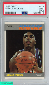 1987 FLEER GERALD WILKINS #119 NEW YORK KNICKS PSA 9 MINT (PD) 55324619