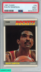 1987 FLEER RALPH SAMPSON #95 HOUSTON ROCKETS PSA 9 MINT (PD) 55324593