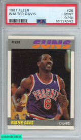 1987 FLEER WALTER DAVIS #26 PHOENIX SUNS PSA 9 MINT (PD) 55324542