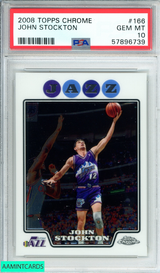 2008 TOPPS CHROME JOHN STOCKTON #166 UTAH JAZZ POP 2!! PSA 10 GEM MT 57896739