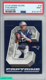 2018 PANINI SCORE CAPTAINS TOM BRADY #18 NEW ENGLAND PATRIOTS PSA 9 MINT 61213779
