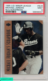 1995 UD MINOR LEAGUE MICHAEL JORDAN #MJ9 MJ S SCRAPBOOK BARONS PSA 9 MINT 56698337