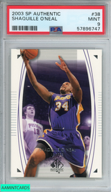 2003 SP AUTHENTIC SHAQUILLE ONEAL #38 LOS ANGELES LAKERS HOF PSA 9 MINT 57896747