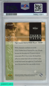 2001 UPPER DECK TIGERS TALES TIGER WOODS #TT22 ROOKIE RC PSA 9 MINT 56621001