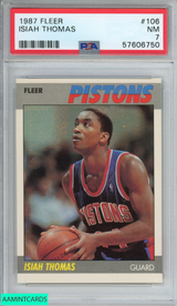 1987 FLEER ISIAH THOMAS #106 DETROIT PISTONS HOF PSA 7 NM 57606750