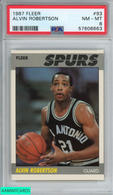 1987 FLEER ALVIN ROBERTSON #93 SAN ANTONIO SPURS PSA 8 NM-MT 57606663