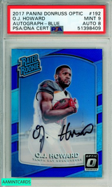 2017 PANINI DONRUSS OPTIC O J HOWARD #192 AUTOGRAPH-BLUE ROOKIE BUCS PSA 9 MINT 51398409