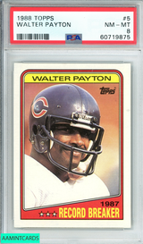 1988 TOPPS WALTER PAYTON #5 CHICAGO BEARS HOF PSA 8 NM-MT 60719875