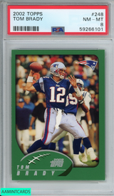 2002 TOPPS TOM BRADY #248 NEW ENGLAND PATRIOTS PSA 8 NM-MT 59266101