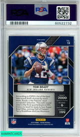 2016 PANINI PRIZM TOM BRADY #18 DRAFT GEMS NE PATRIOTS PSA 10 GEM MT 60522732