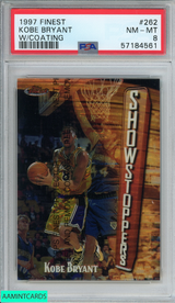1997 FINEST KOBE BRYANT #262 W COATING LOS ANGELES LAKERS HOF PSA 8 NM-MT 57184561