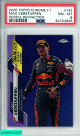 2020 TOPPS CHROME F1 MAX VERSTAPPEN #143 PURPLE REF 92 OF 399 PSA 8 NM-MT 64724846