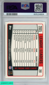 2006 TOPPS TOM BRADY #280 NEW ENGLAND PATRIOTS PSA 10 GEM MT 60524804