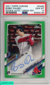 2021 TOPPS CHROME BOBBY DALBEC #RABD ROOKIE AUTO-GREEN REF ROOKIE RC PSA 10 64959190