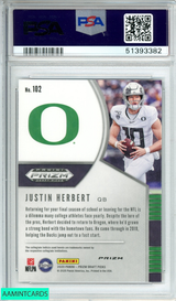 2020 PANINI PRIZM DP JUSTIN HERBERT #102 RED PRIZM CHARGERS ROOKIE PSA 10 GEM MT 51393382