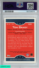 2006 TOPPS TRUE CHAMPIONS TOM BRADY #8 NEW ENGLAND PATRIOTS PSA 10 GEM MT 58704876