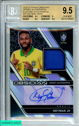 2020 PANINI OBSIDIAN NEYMAR JR#40 JERSEY AUTO ELECTRIC ETCH 6 OF 15 BGS 9.5 0013155007