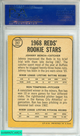 1968 TOPPS JOHNNY BENCH RON TOMPKINS#247 REDS ROOKIES RC PSA 7 NM 10621129