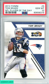 2012 PANINI TOM BRADY#5 NFL PLAYER OF THE DAY NEW ENGLAND PATRIOTS PSA 10 GEM MT 60658379
